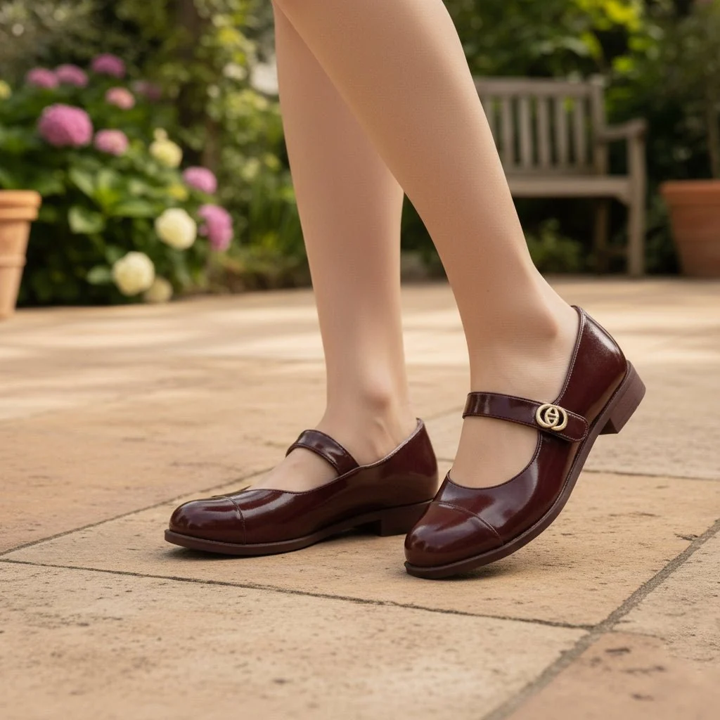 Women's Wide Toe Mary Jane Flats with Arch Support | Comfort Shoes - Image 3