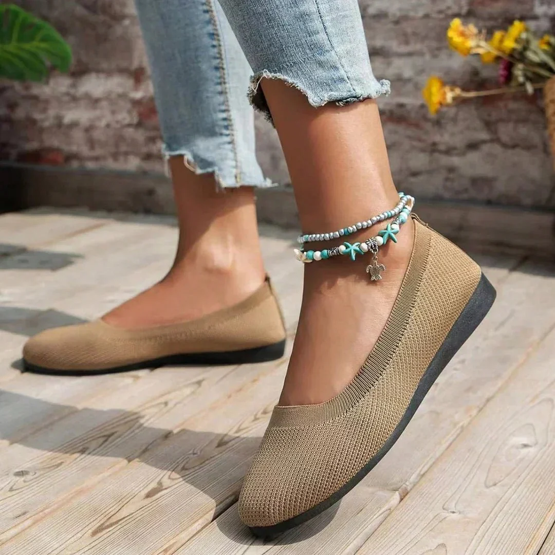 Women's Knit Loafer Flats with Arch Support | Wide Fit Comfort Shoes - Image 10