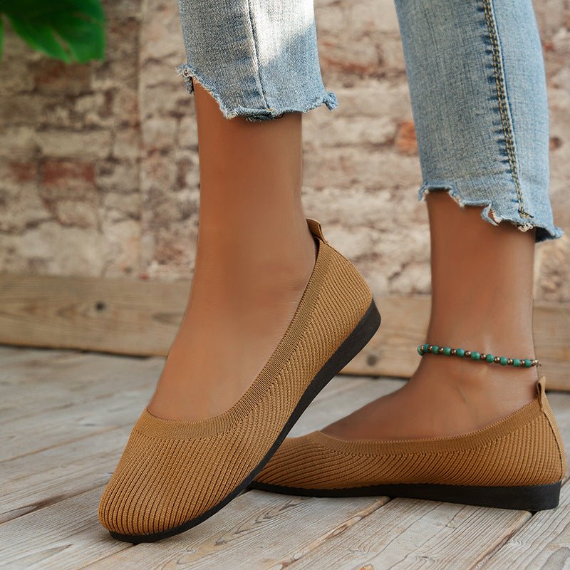 Women's Knit Loafer Flats with Arch Support | Wide Fit Comfort Shoes - Image 12