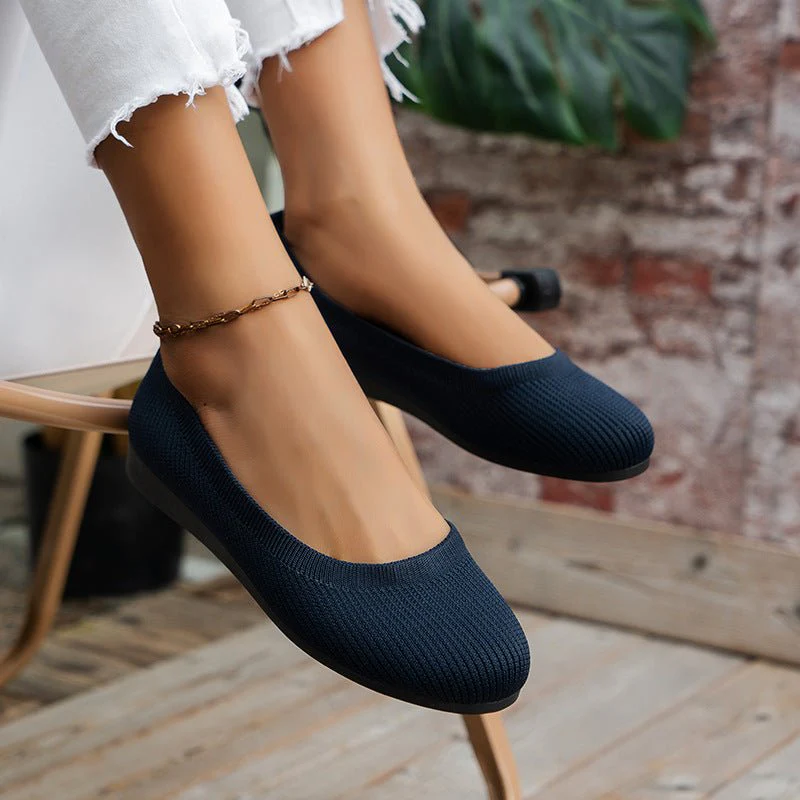 Women's Knit Loafer Flats with Arch Support | Wide Fit Comfort Shoes - Image 13