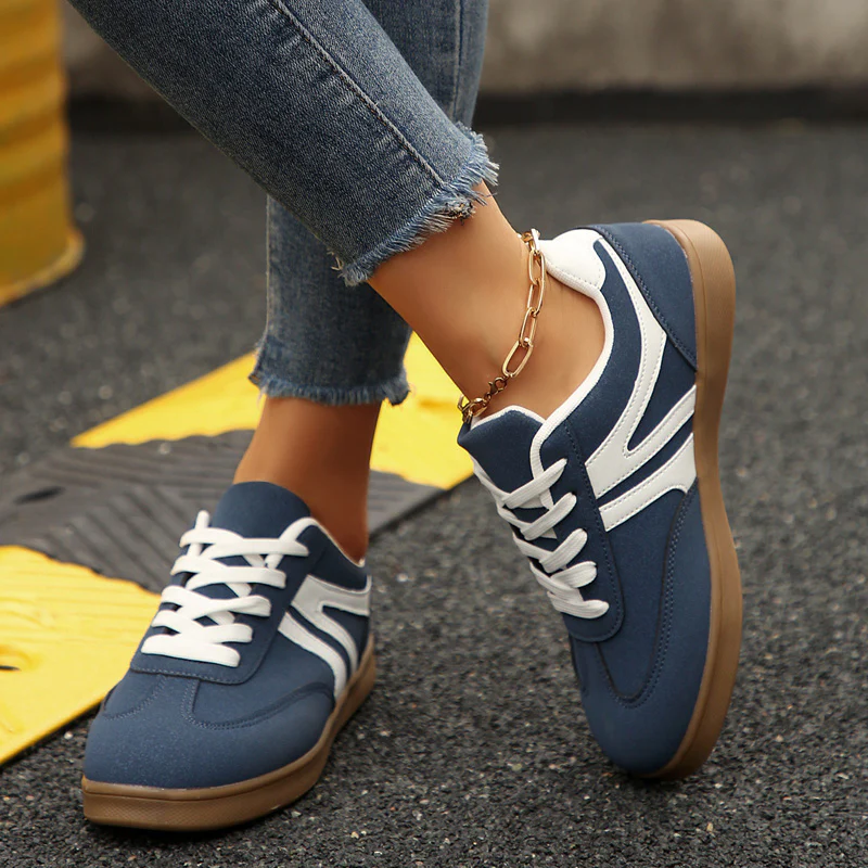 Women's Supportive Wide Fit Lace-Up Sneakers–Orthopedic Casual Trainers - Image 5