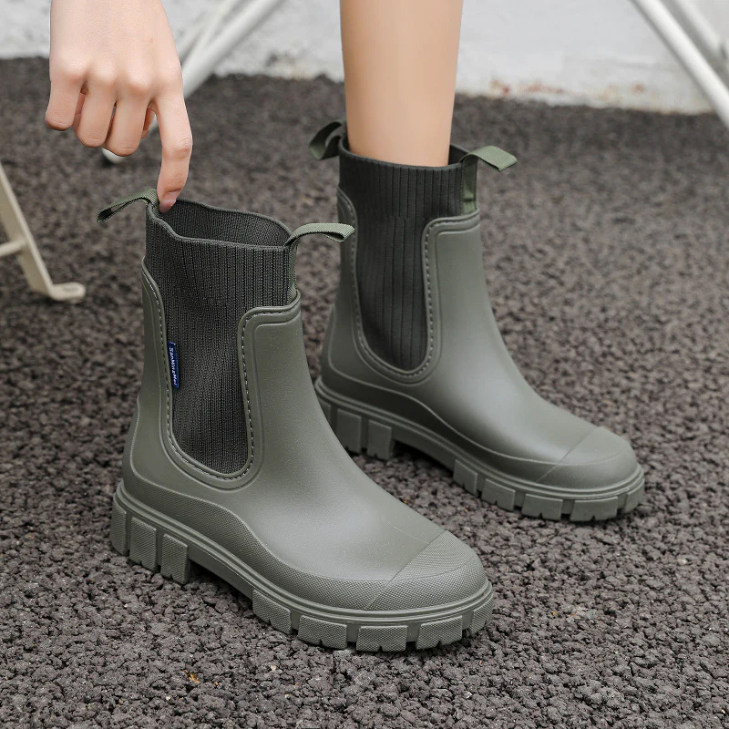 Women's Chelsea Rain Boots with Arch Support | Waterproof Ankle Boots - Image 15