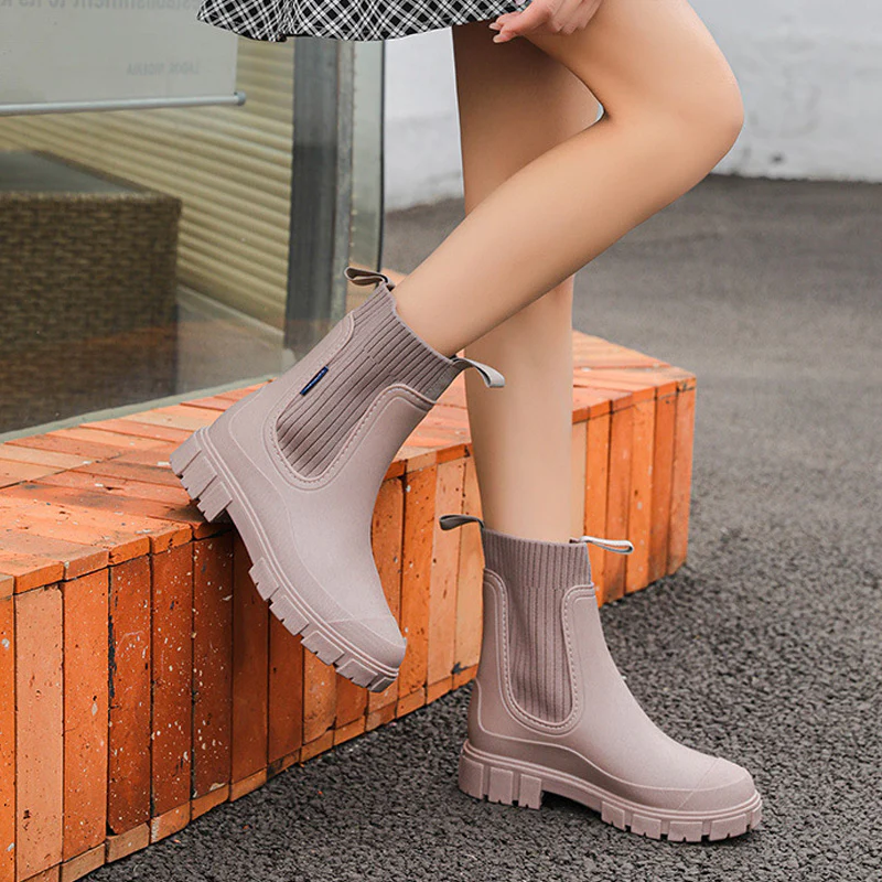 Women's Chelsea Rain Boots with Arch Support | Waterproof Ankle Boots - Image 8