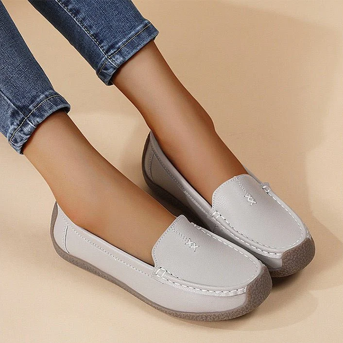 Women's Supportive Leather Loafers | Comfortable Wide Fit Slip-On Shoes - Image 9