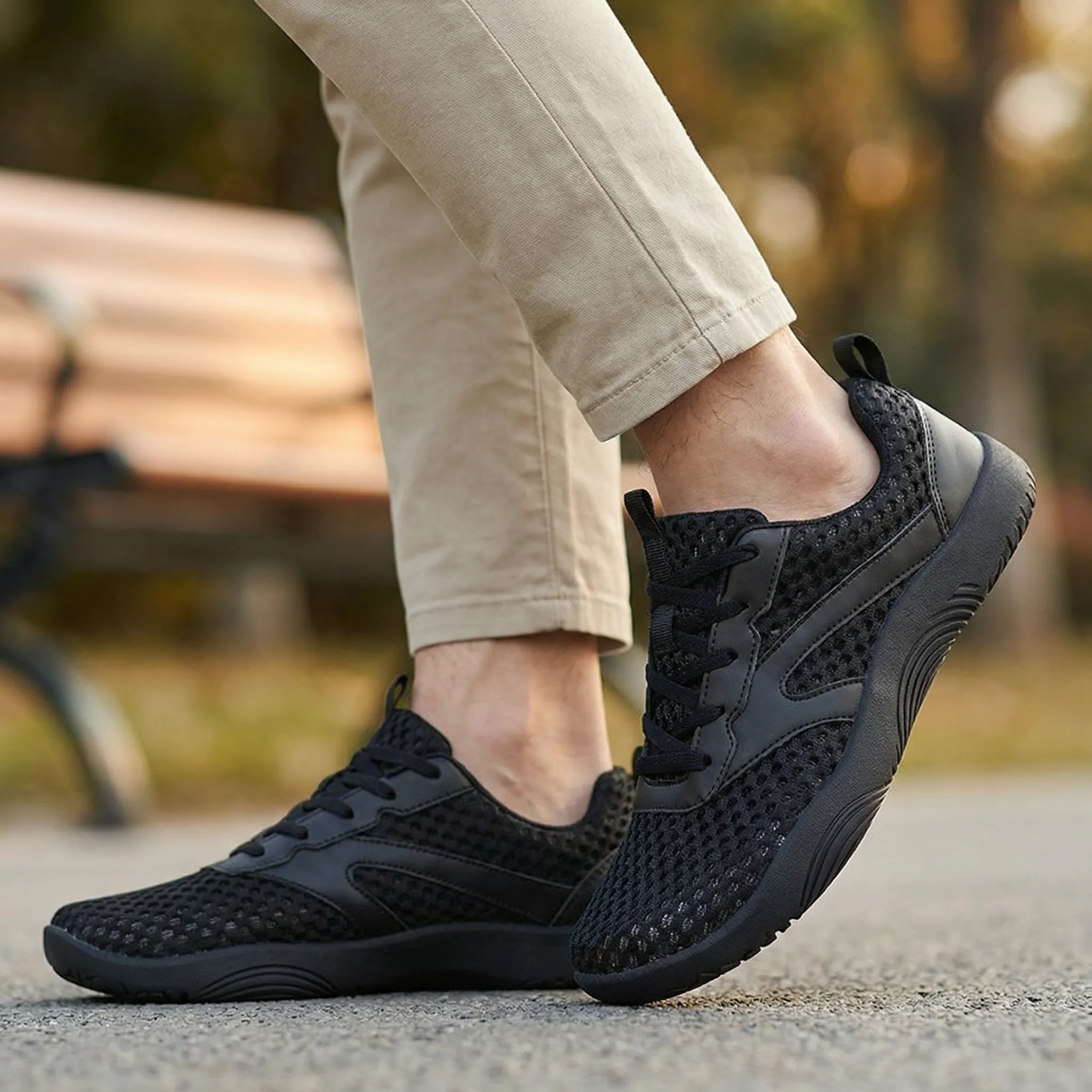 Men’s Wide Fit Walking Trainers – Lightweight Breathable Mesh, Natural Support - Image 9