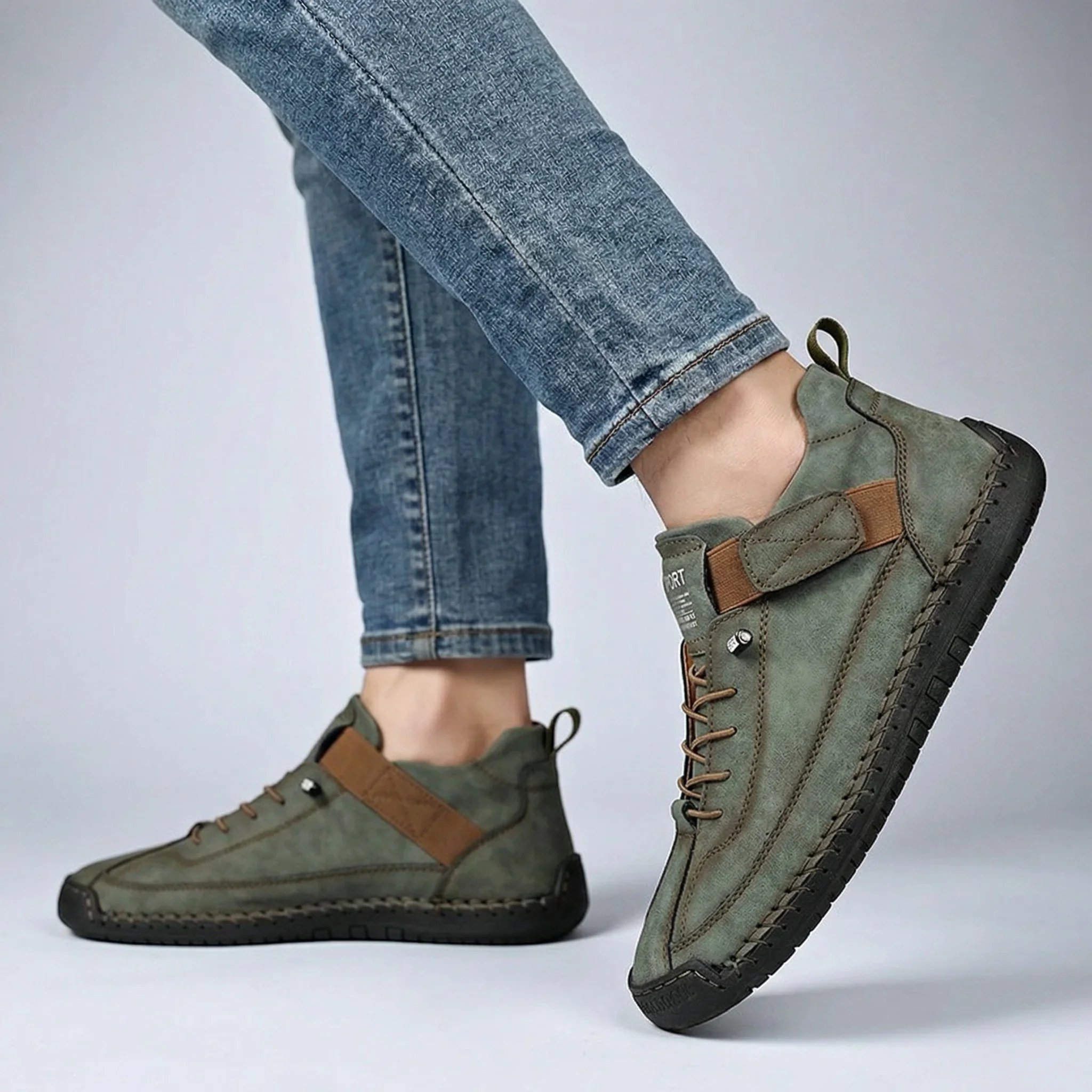 Men’s Orthopedic Extra Wide Leather Ankle Boots – Hand-Stitched Comfort - Image 10