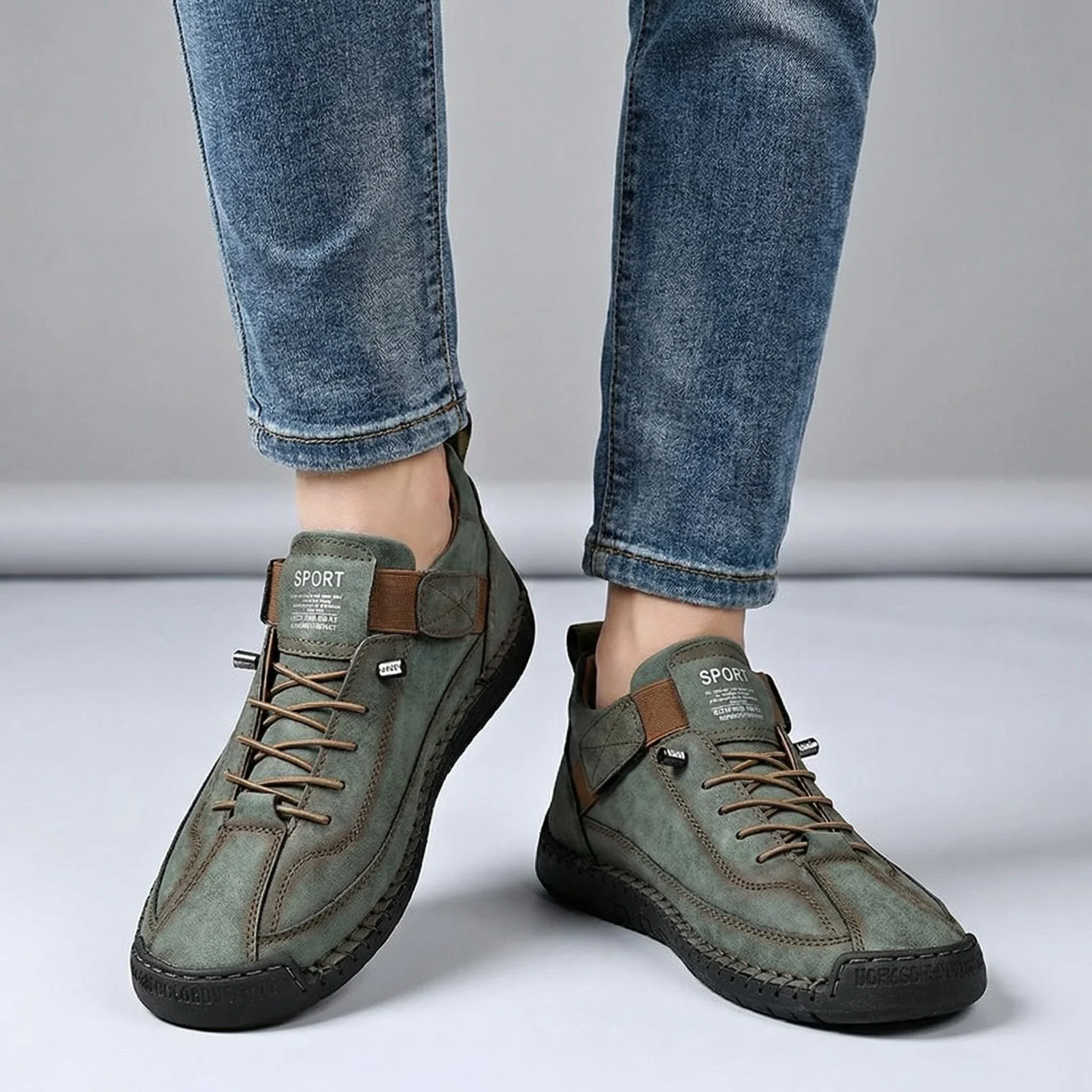 Men’s Orthopedic Extra Wide Leather Ankle Boots – Hand-Stitched Comfort - Image 11