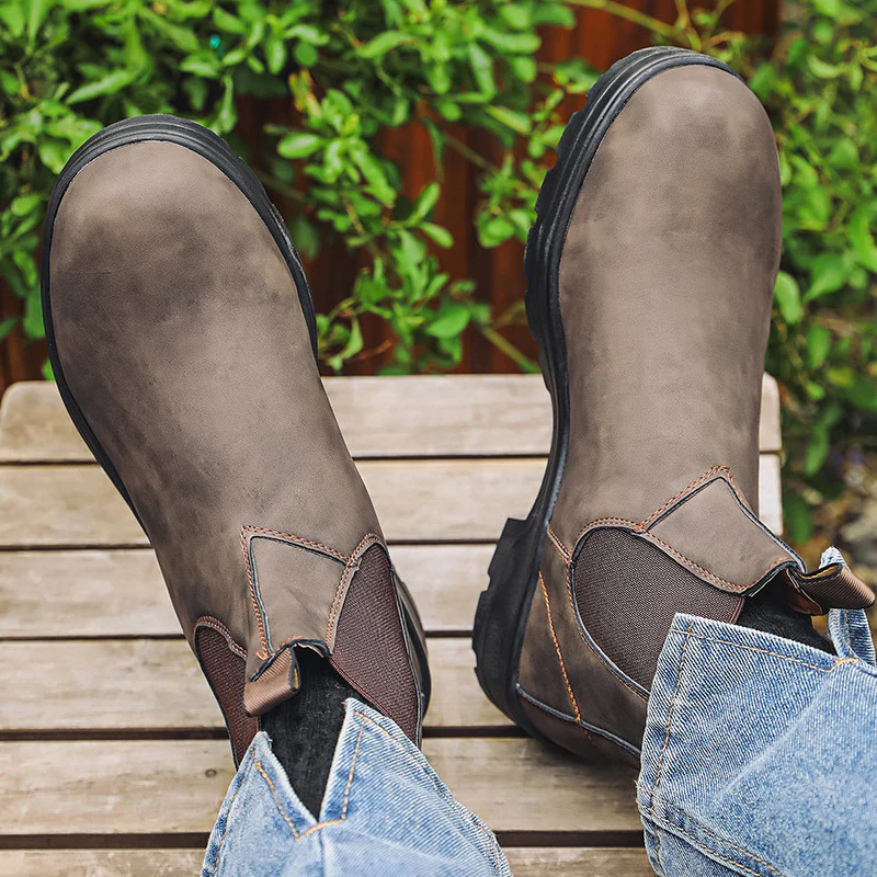Waterproof Leather Chelsea Boots–Durable, Wide Fit & Arch Support - Image 8