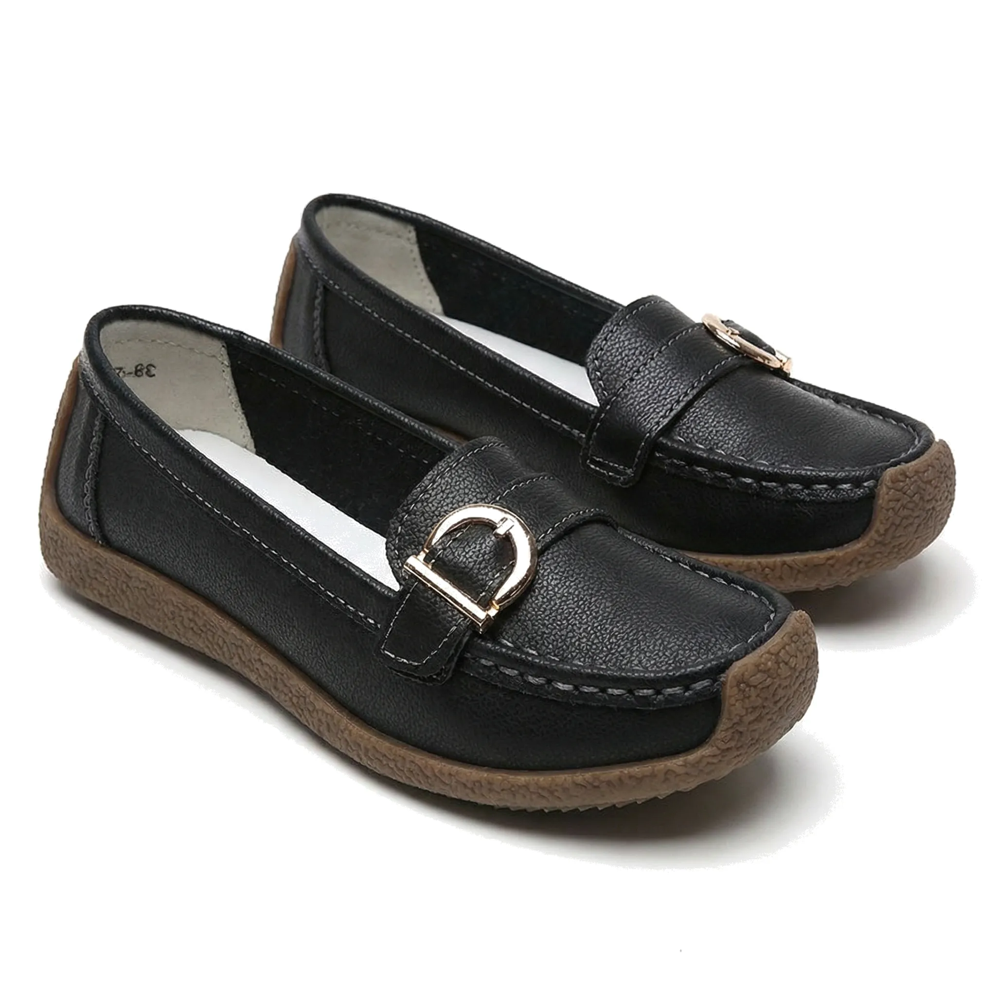 Women’s Orthopedic Slip-On Loafers – Wide Fit PU Leather Flats with Non-Slip Sole - Image 3