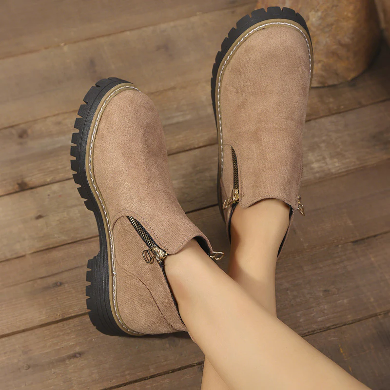 Womens Arch Support Ankle Boots | Autumn Winter Cozy Side Zip Style - Image 12