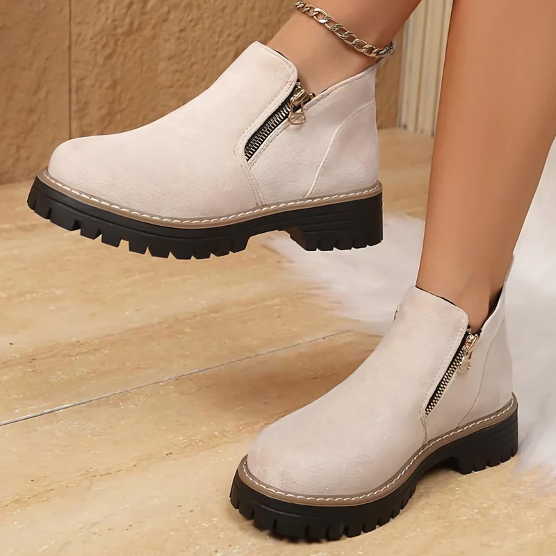 Womens Arch Support Ankle Boots | Autumn Winter Cozy Side Zip Style - Image 17