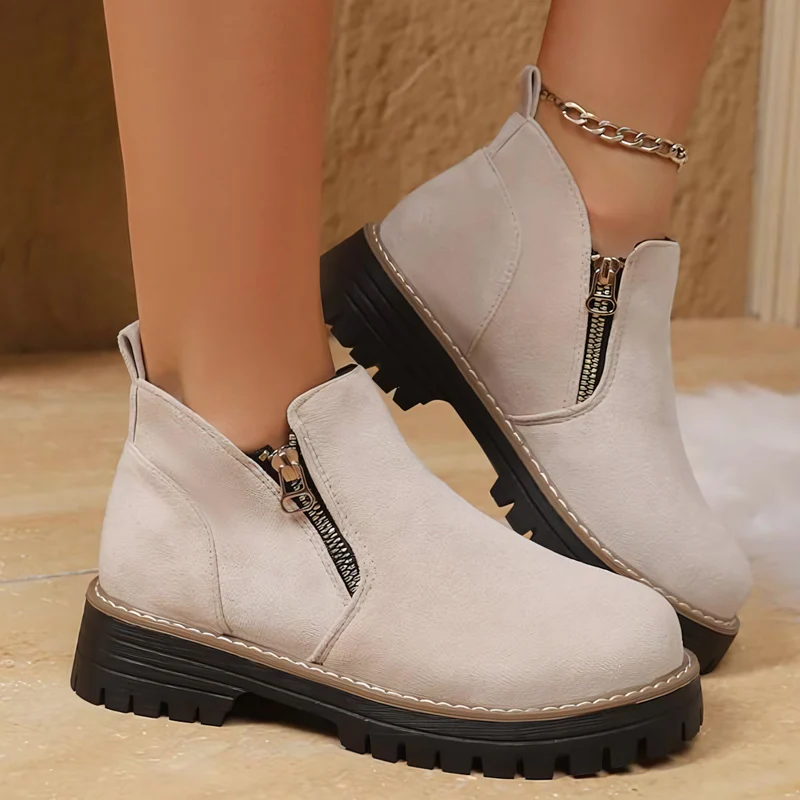 Womens Arch Support Ankle Boots | Autumn Winter Cozy Side Zip Style - Image 18