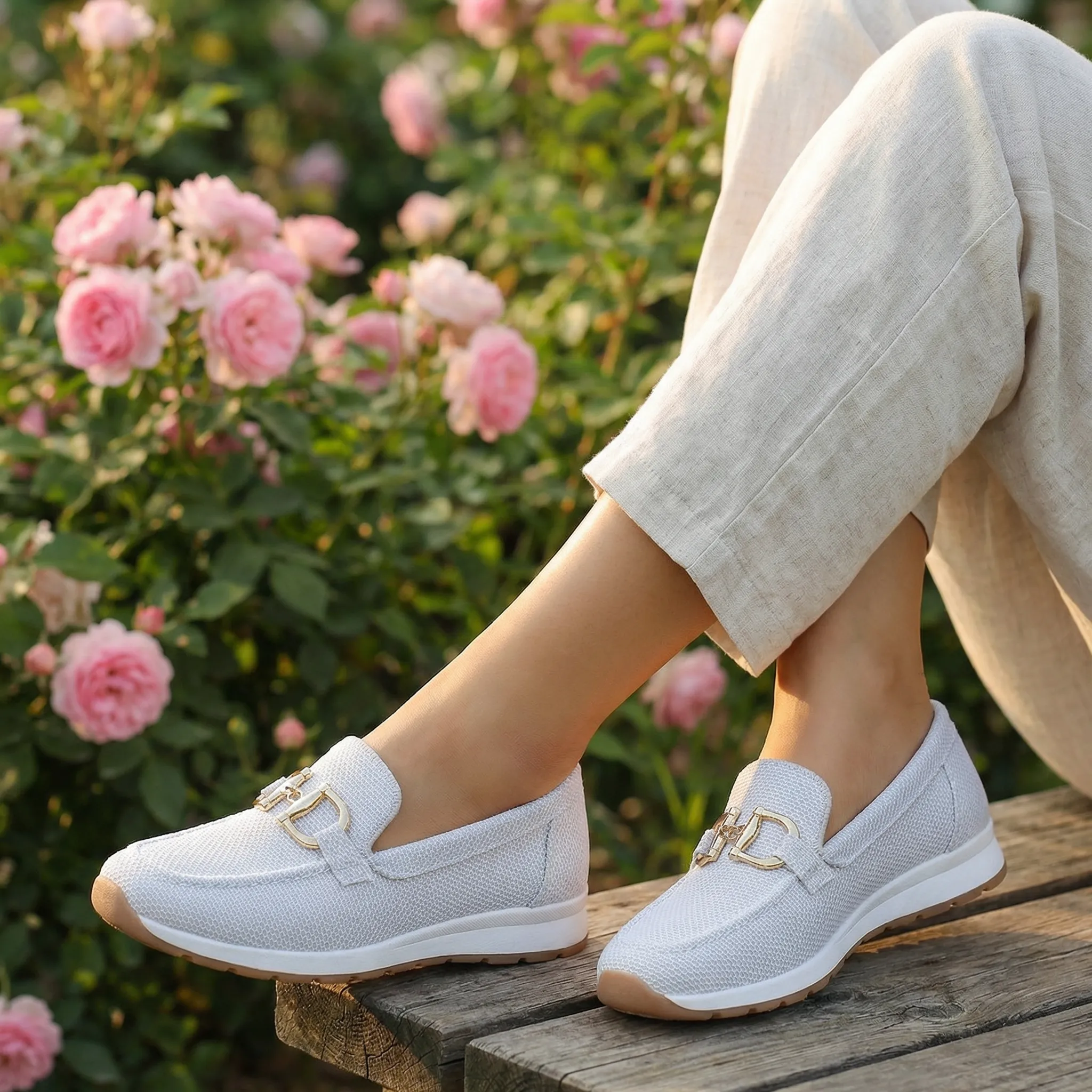 Womens Orthopaedic Loafers Extra Wide Mesh Slip On Walking Shoes - Image 14