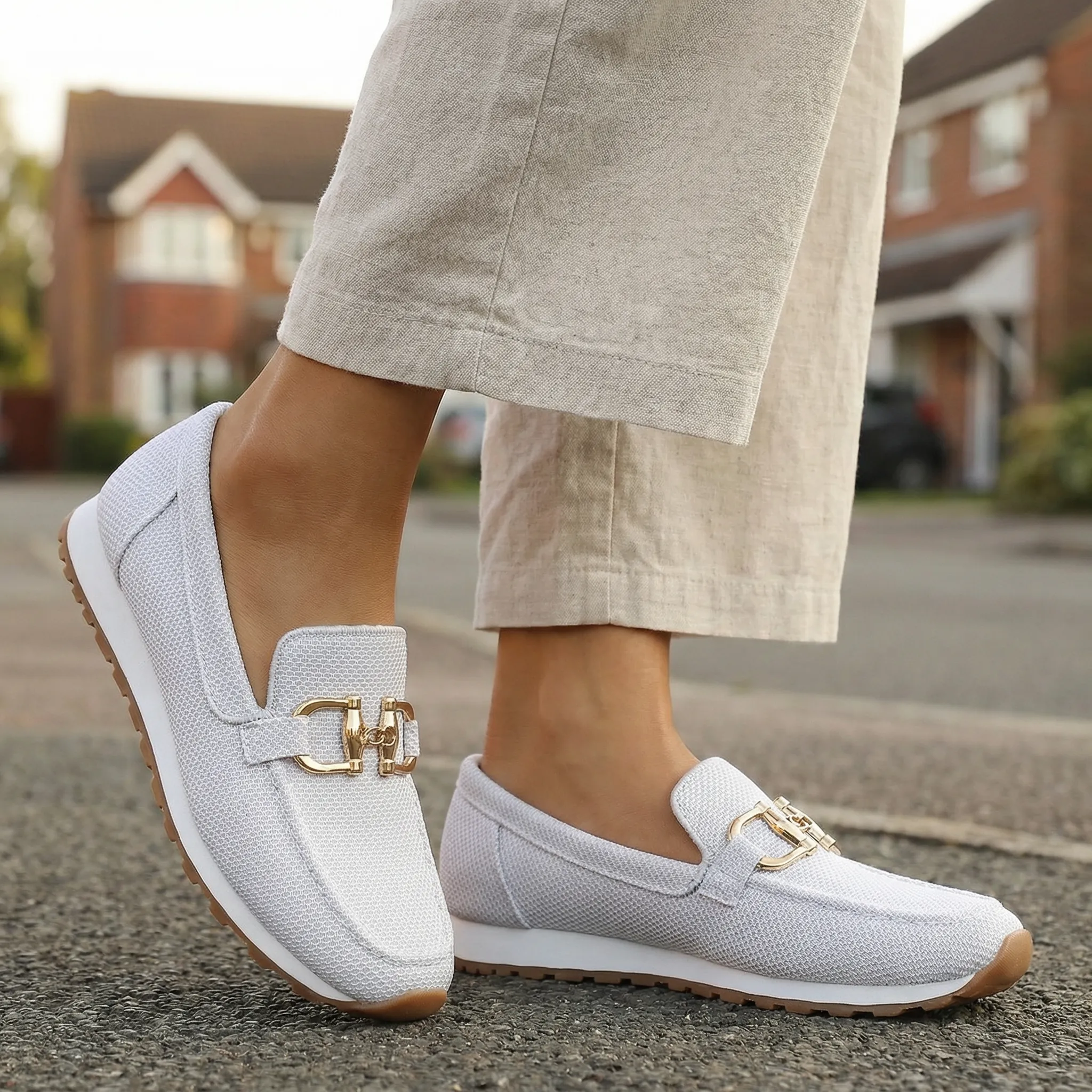 Womens Orthopaedic Loafers Extra Wide Mesh Slip On Walking Shoes - Image 18