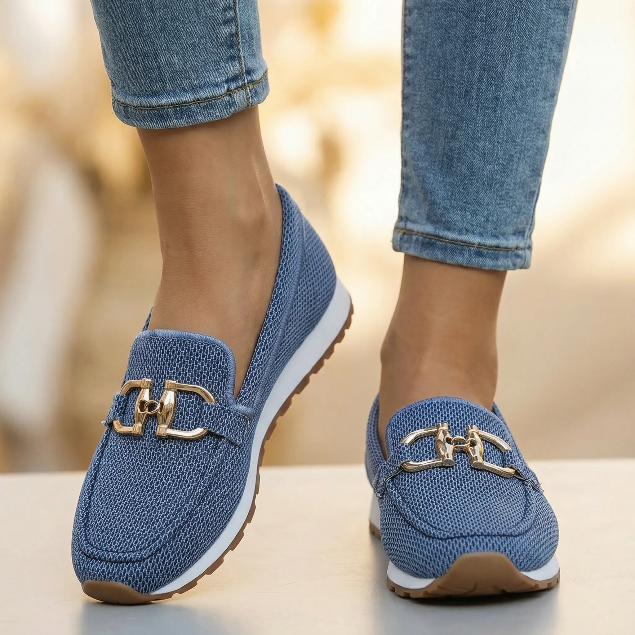 Womens Orthopaedic Loafers Extra Wide Mesh Slip On Walking Shoes - Image 9