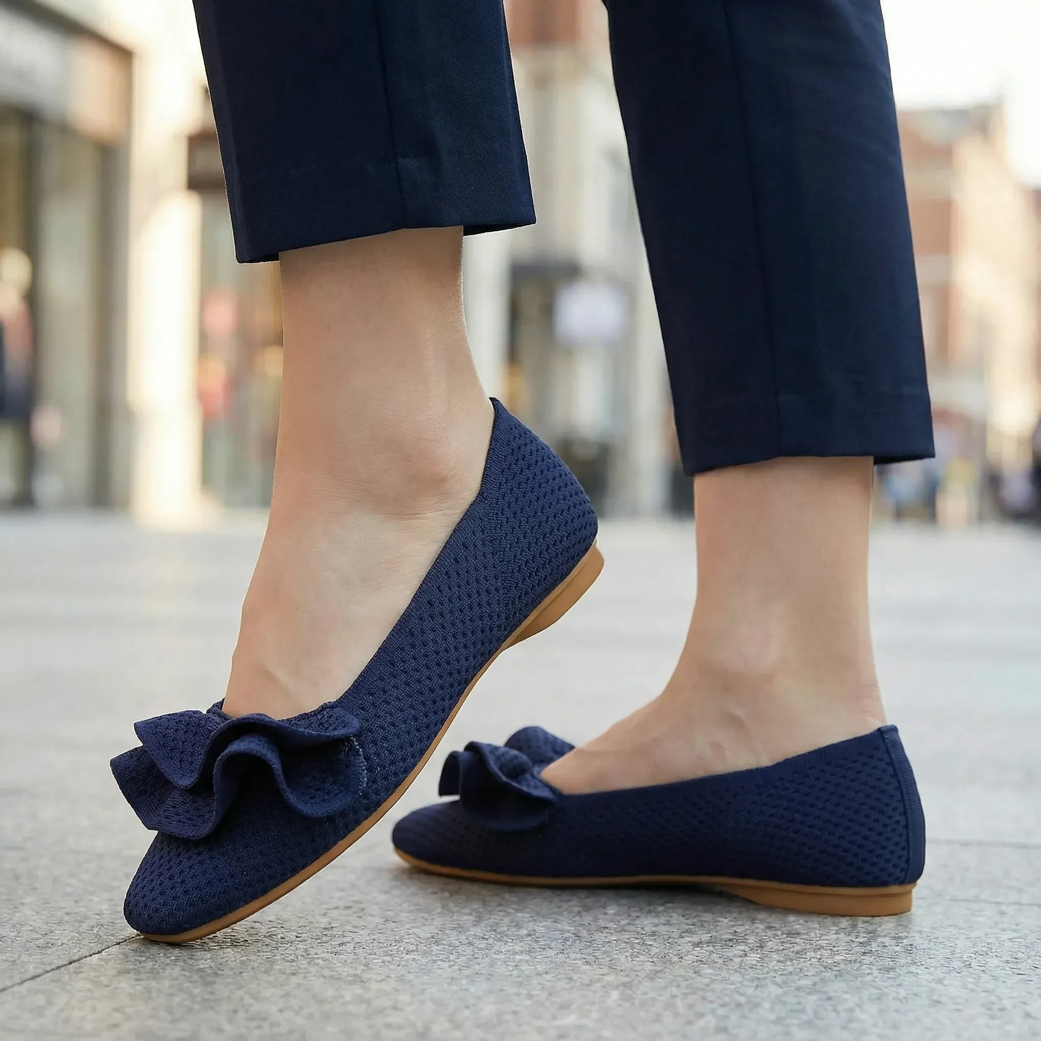 Womens Orthopaedic Wide Fit Knit Slip On Shoes Arch Support Walking - Image 3