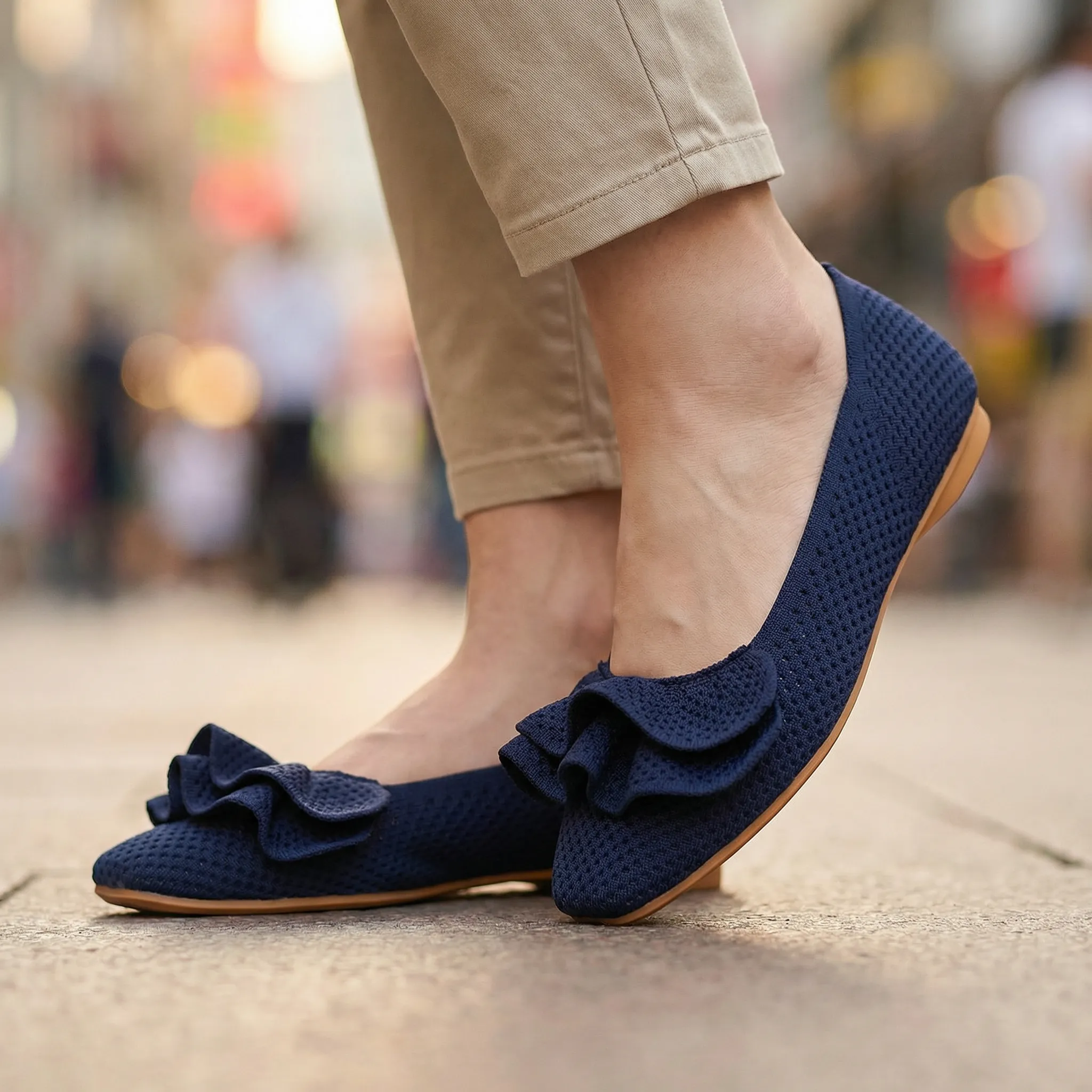 Womens Orthopaedic Wide Fit Knit Slip On Shoes Arch Support Walking - Image 4