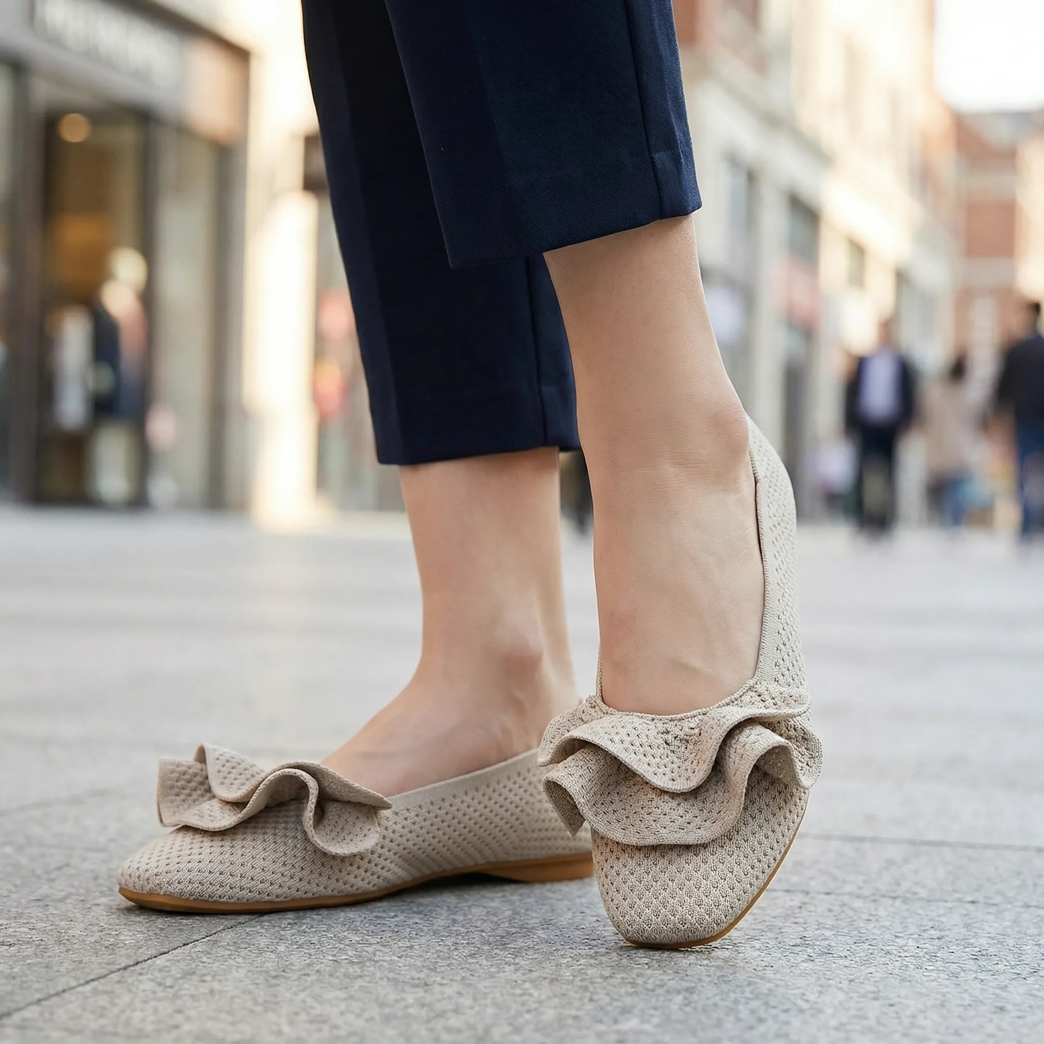 Womens Orthopaedic Wide Fit Knit Slip On Shoes Arch Support Walking - Image 9