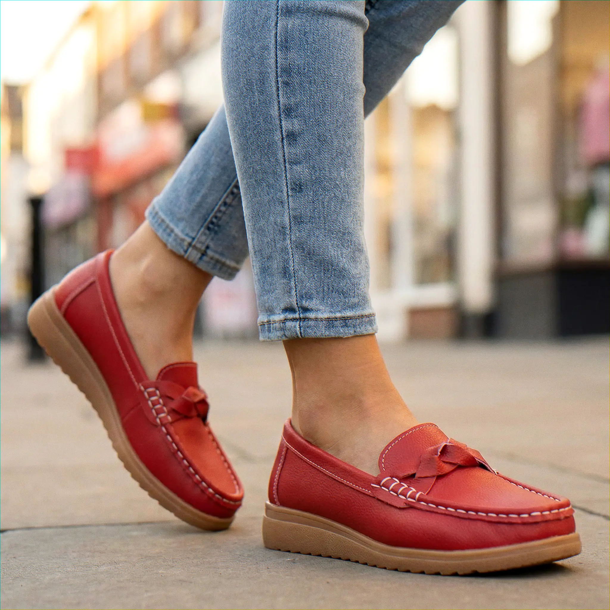 Womens Orthopaedic Wide Fit Loafers Slip On Arch Support Comfortable Walking Shoes - Image 14
