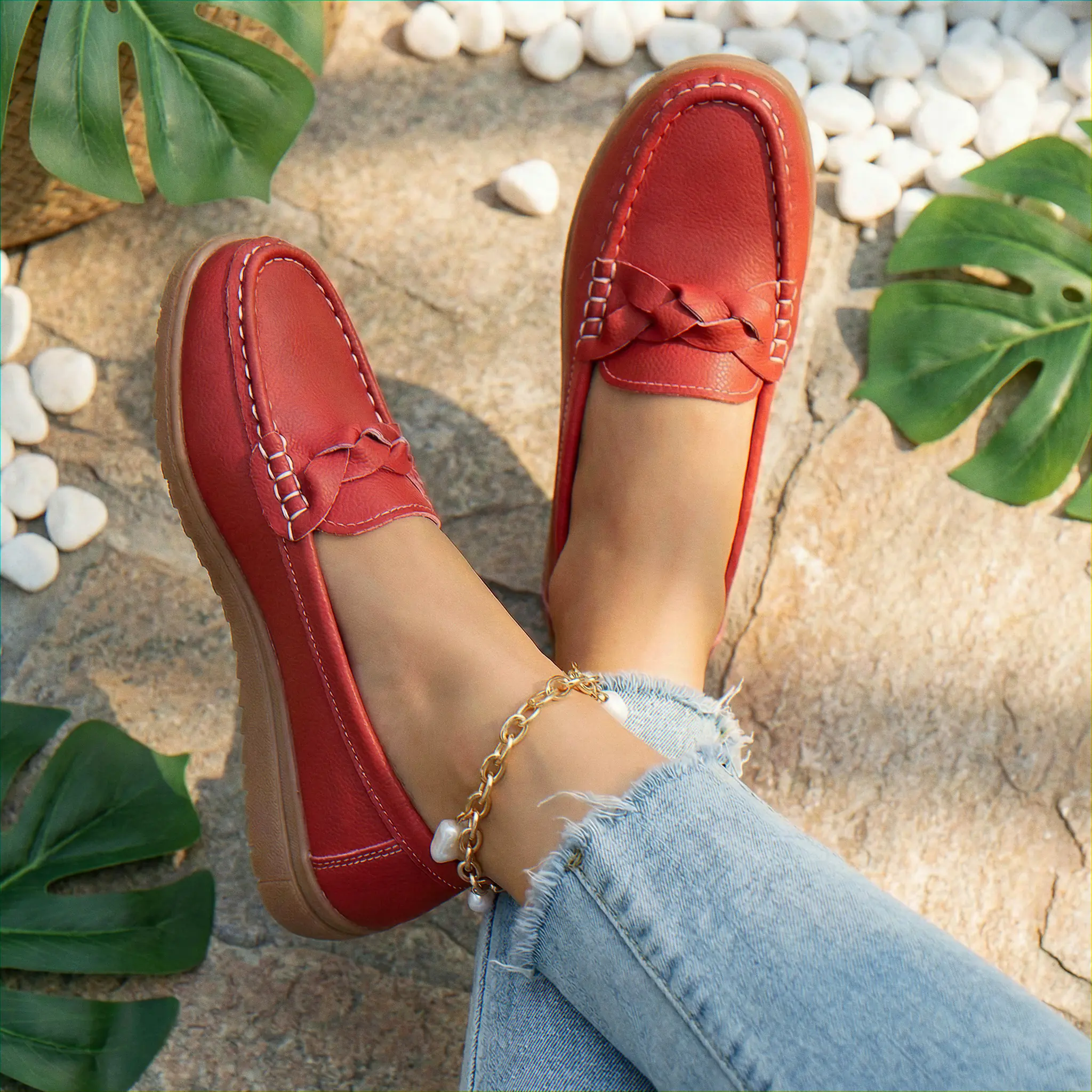 Womens Orthopaedic Wide Fit Loafers Slip On Arch Support Comfortable Walking Shoes - Image 19