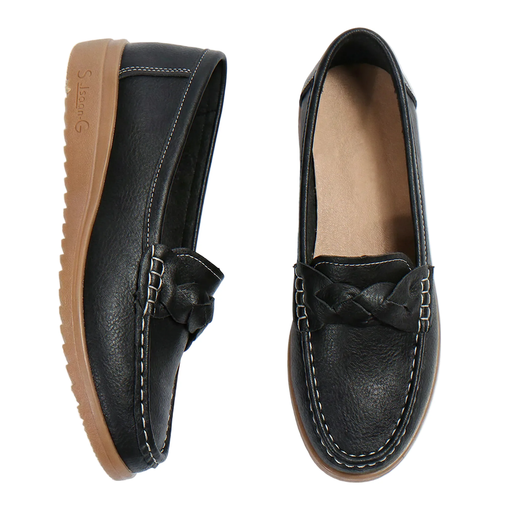 Womens Orthopaedic Wide Fit Loafers Slip On Arch Support Comfortable Walking Shoes - Image 2