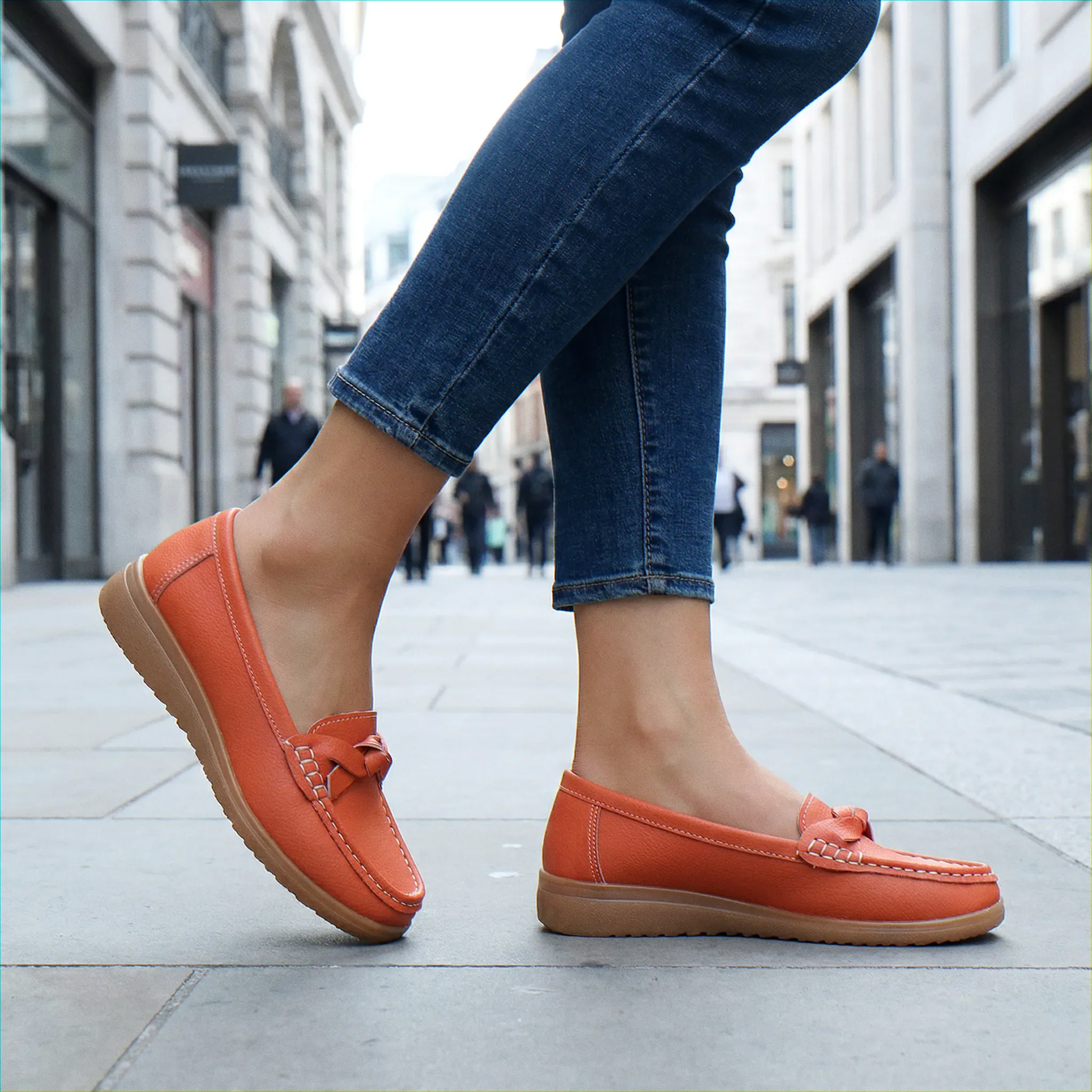 Womens Orthopaedic Wide Fit Loafers Slip On Arch Support Comfortable Walking Shoes - Image 25