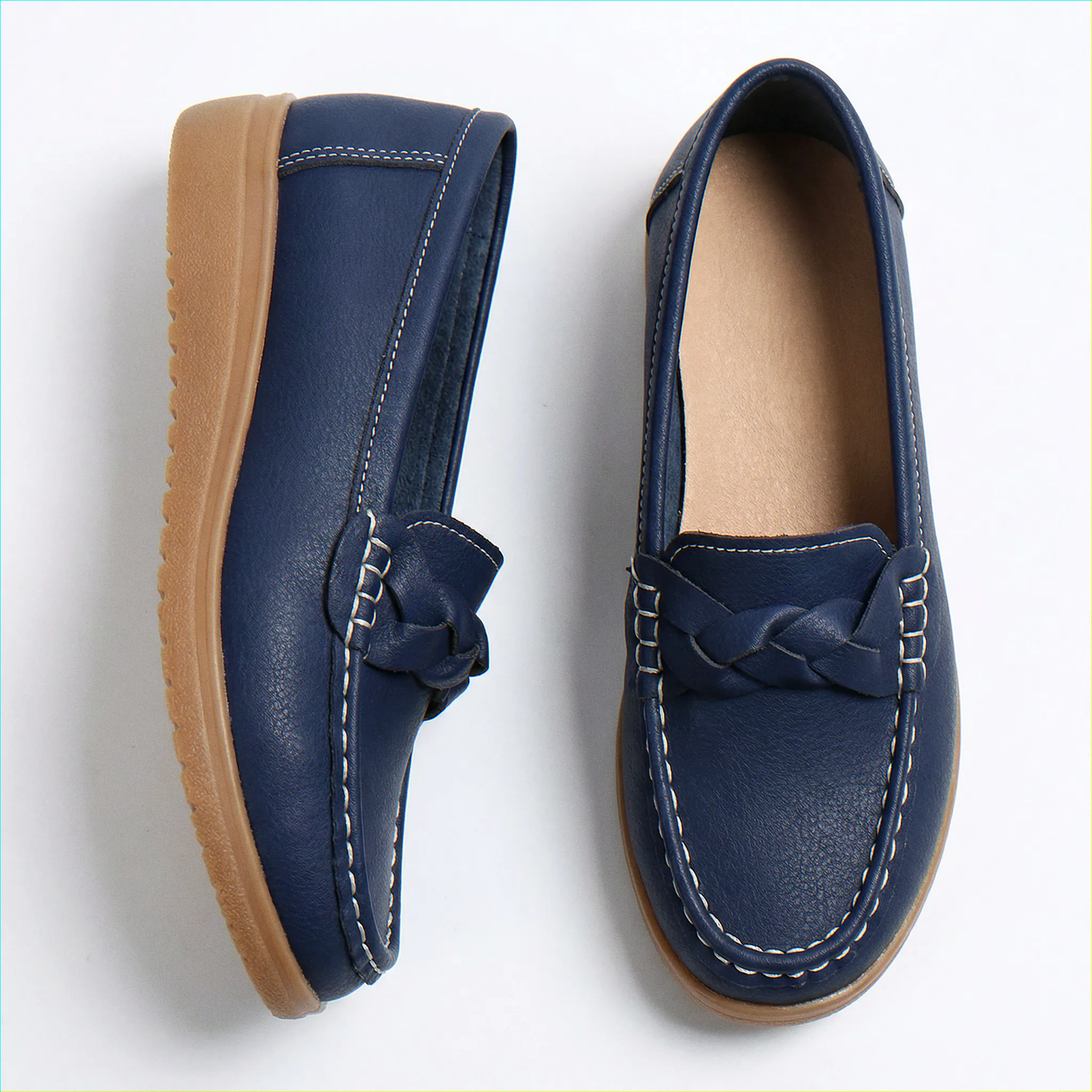Womens Orthopaedic Wide Fit Loafers Slip On Arch Support Comfortable Walking Shoes - Image 3