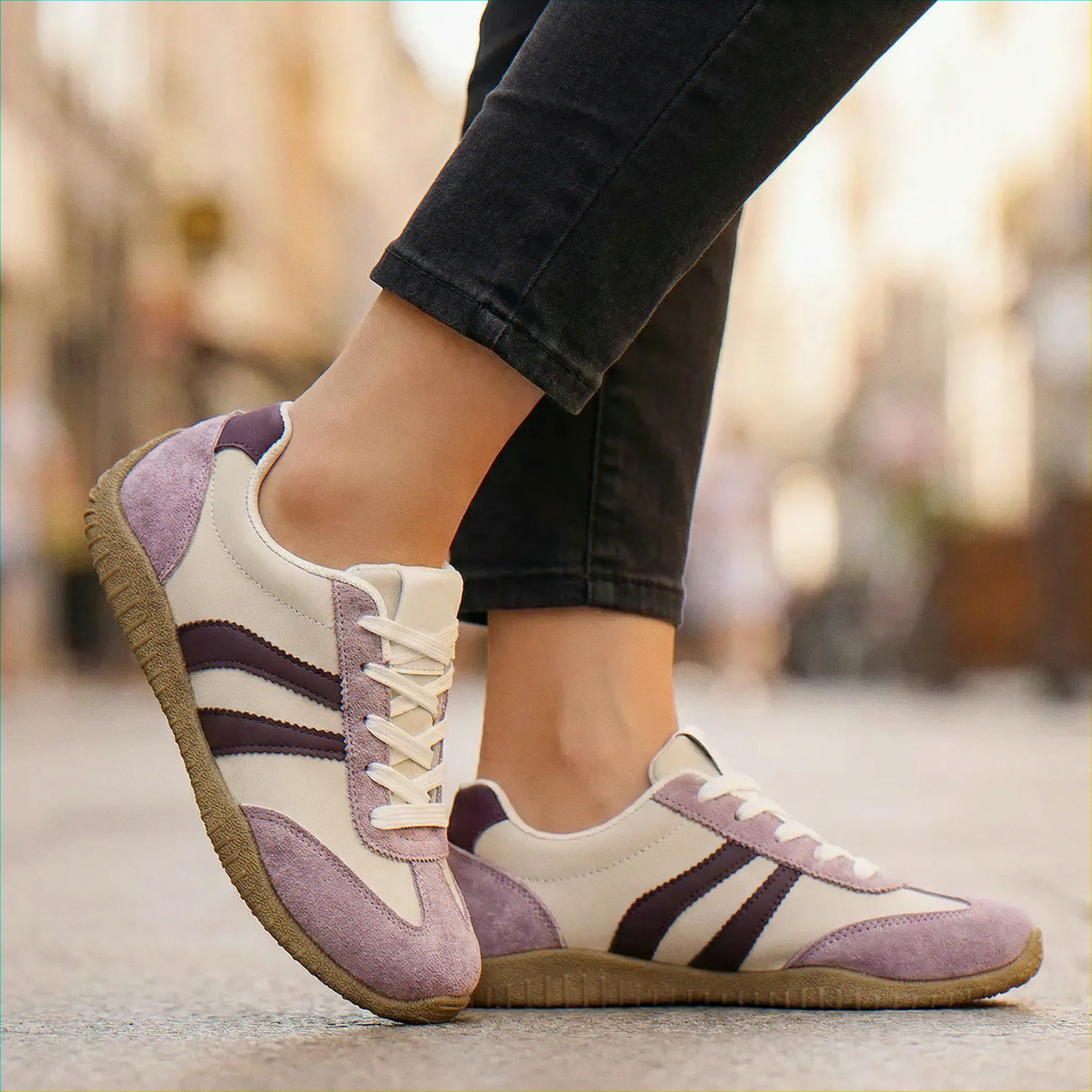 Womens Orthopaedic Wide Fit Trainers Lace Up Arch Support Retro Casual Shoes - Image 16