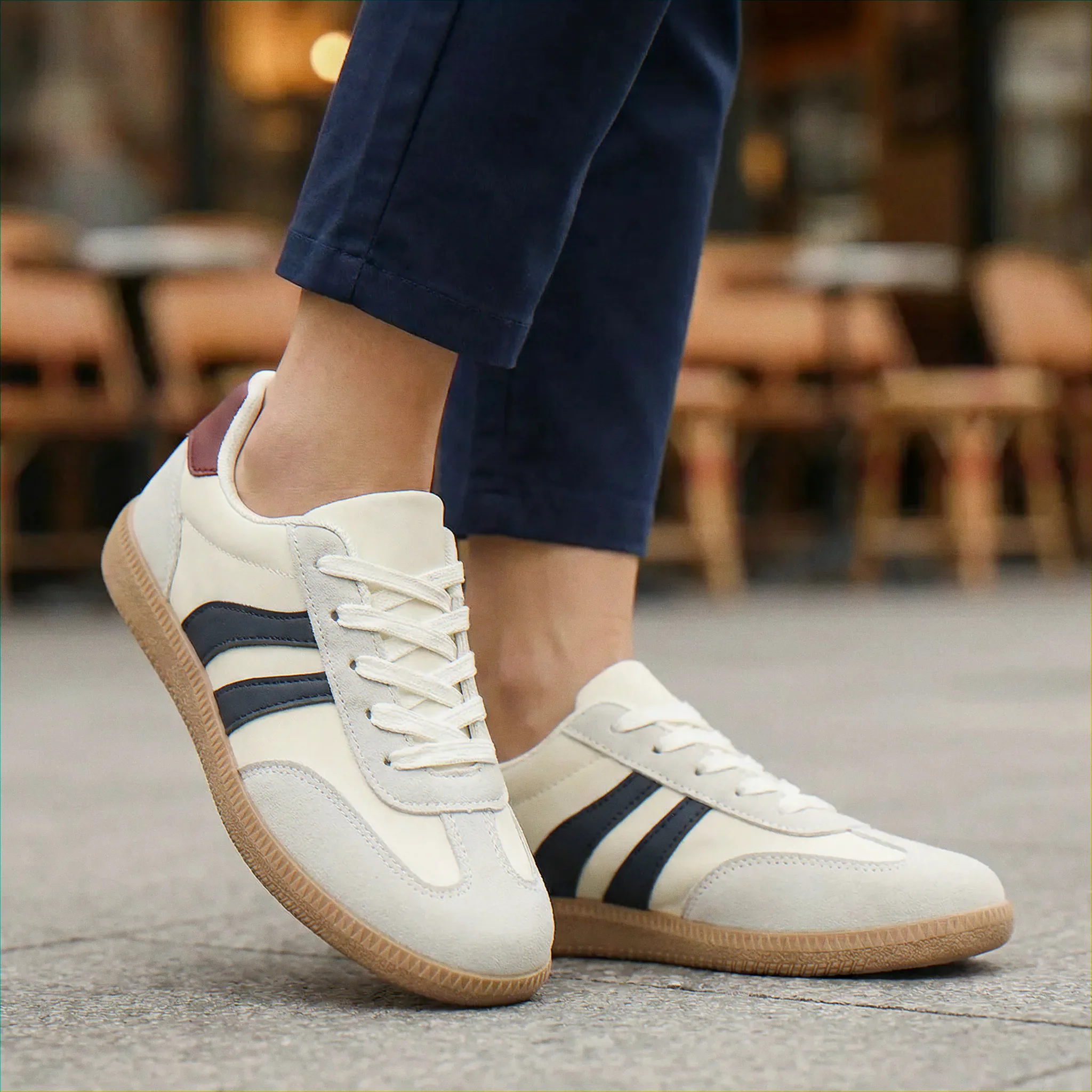 Womens Orthopaedic Wide Fit Trainers Lace Up Arch Support Retro Casual Shoes - Image 18