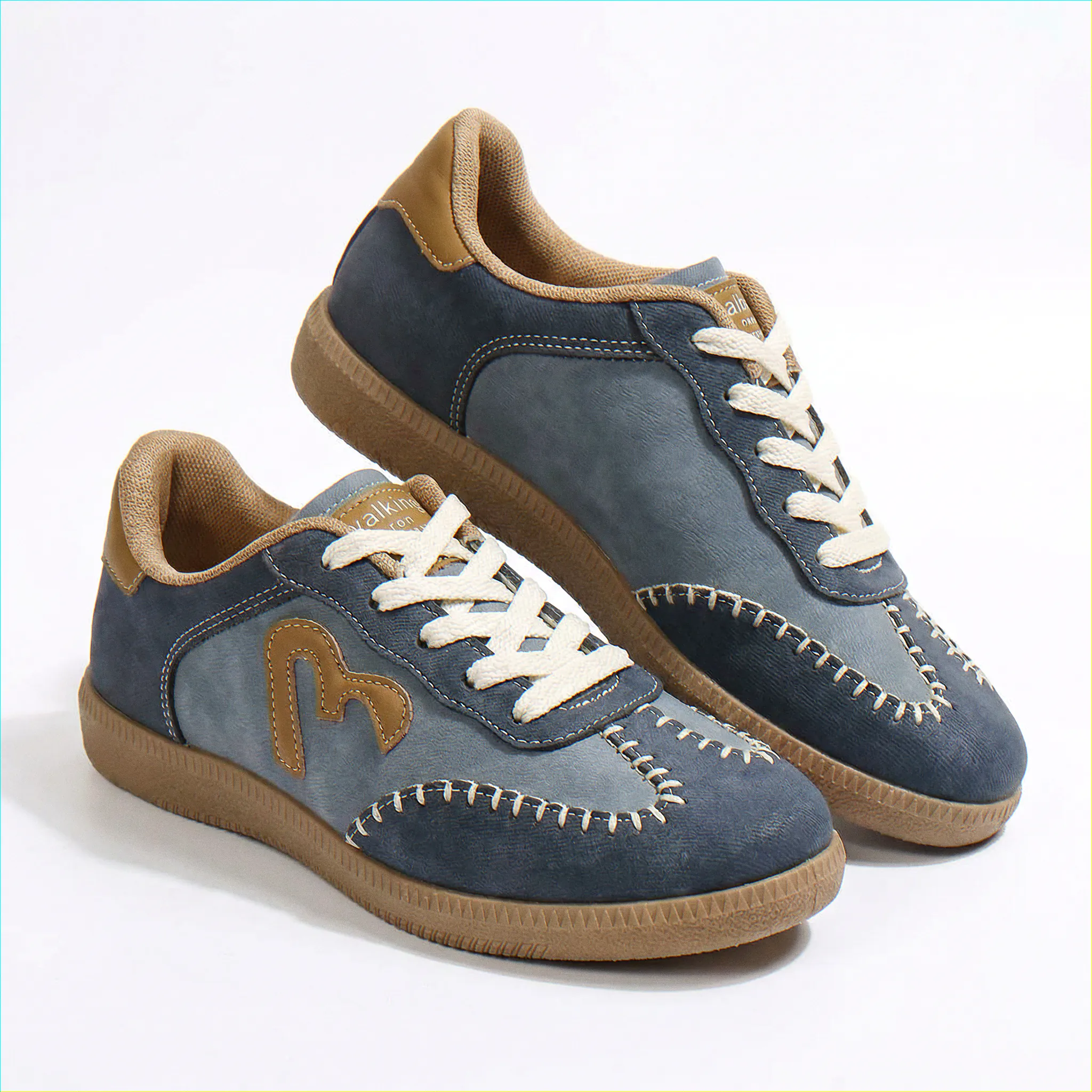 Womens Orthopaedic Wide Fit Trainers Lace Up Arch Support Retro Casual Shoes - Image 6