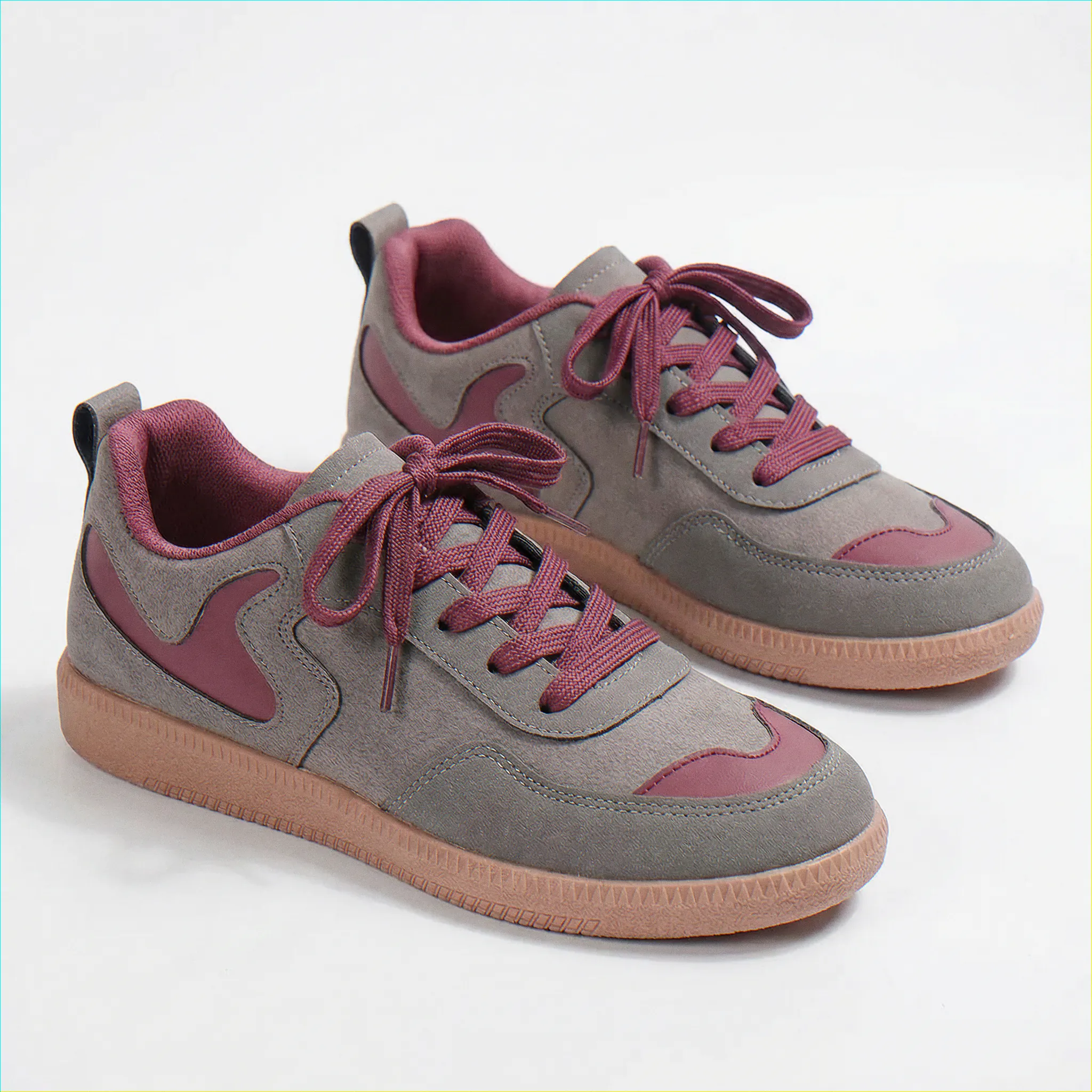 Womens Orthopaedic Wide Fit Trainers Lace Up Arch Support Retro Casual Shoes - Image 7