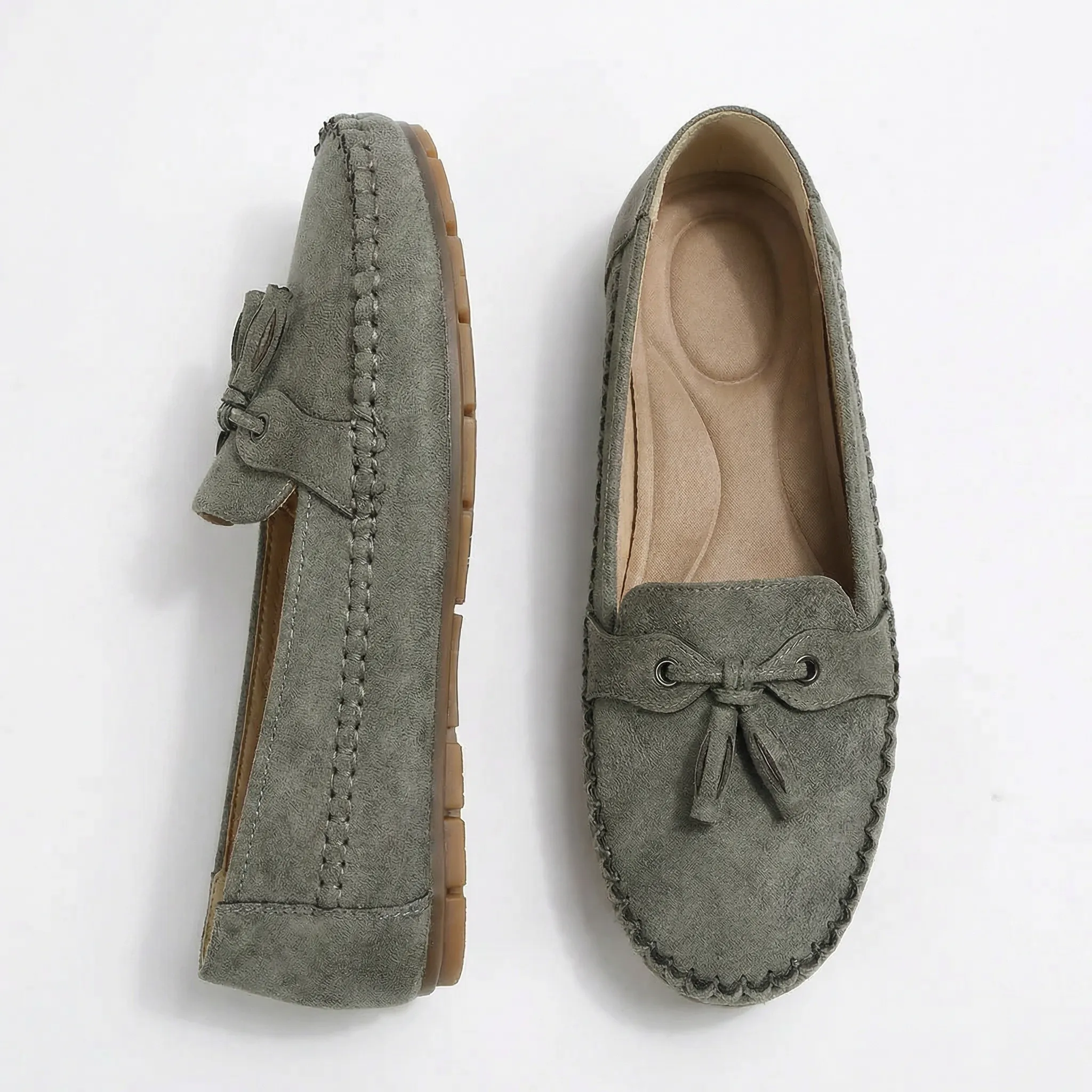 Women’s Orthopedic Extra Wide Suede Loafers – Slip-On Shoes with Arch Support - Image 2